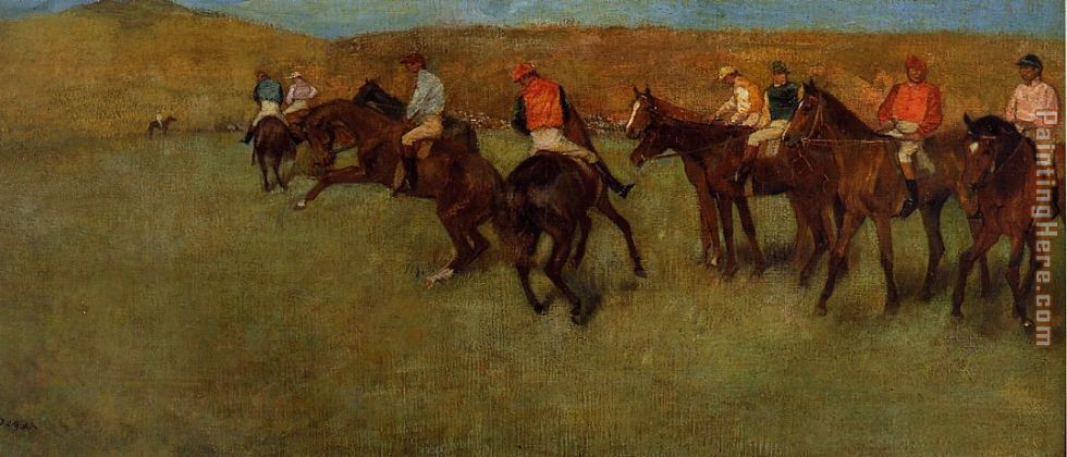 At the Races - Before the Start painting - Edgar Degas At the Races - Before the Start art painting